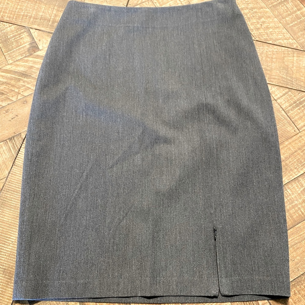 The Limited Grey Pencil Skirt with Zip Slit